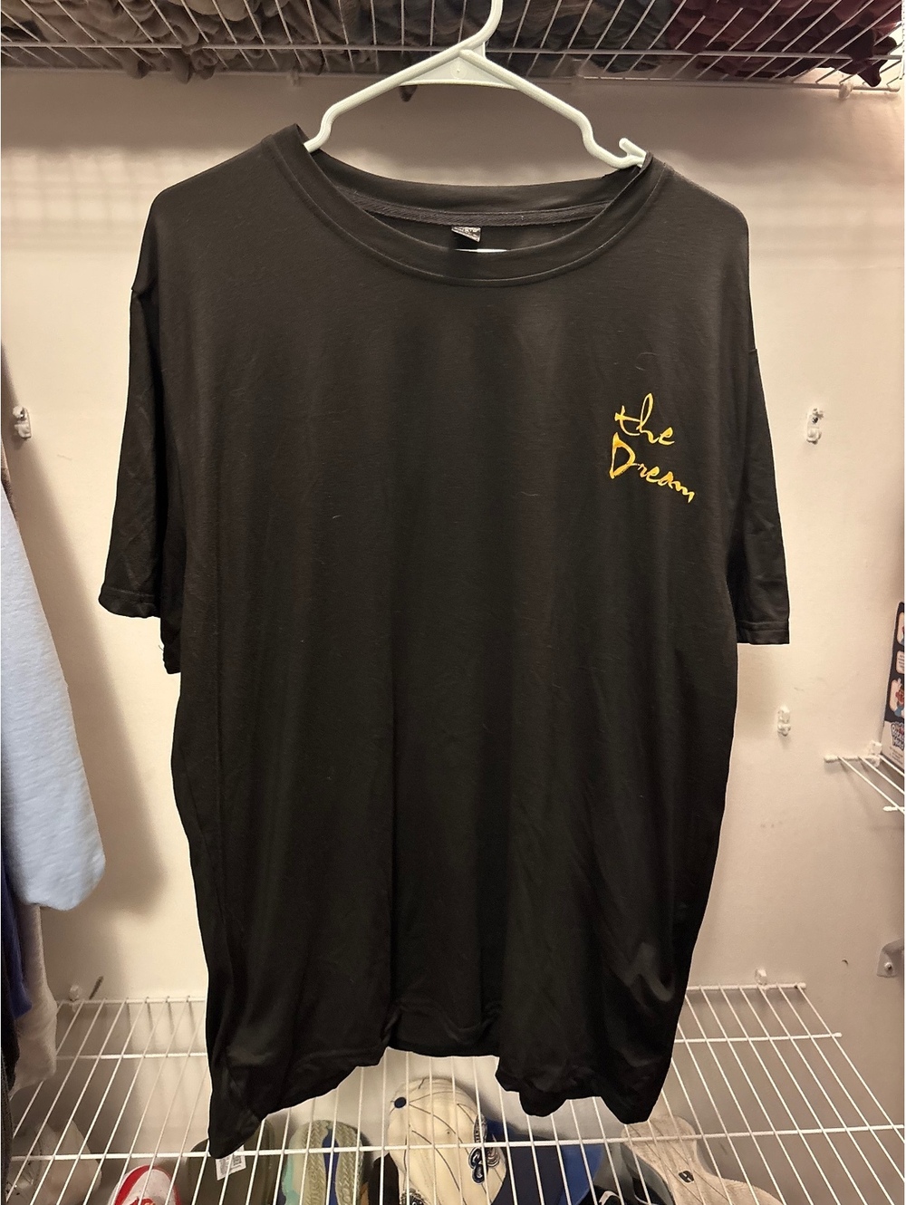 Men's Black Graphic T-Shirt with 'The Dream' Print, Size XL